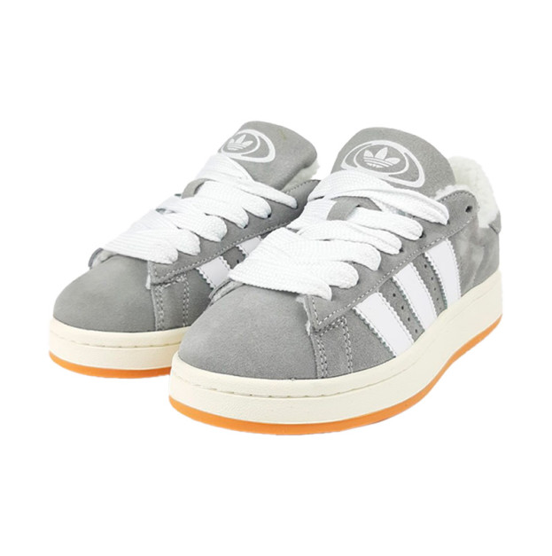 Кросівки Adidas Campus Light Grey White Winter З ХУТРОМ