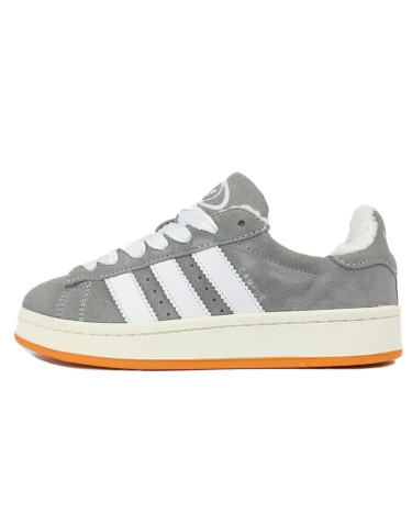 Кроссовки Adidas Campus Light Grey White Winter С МЕХОМ