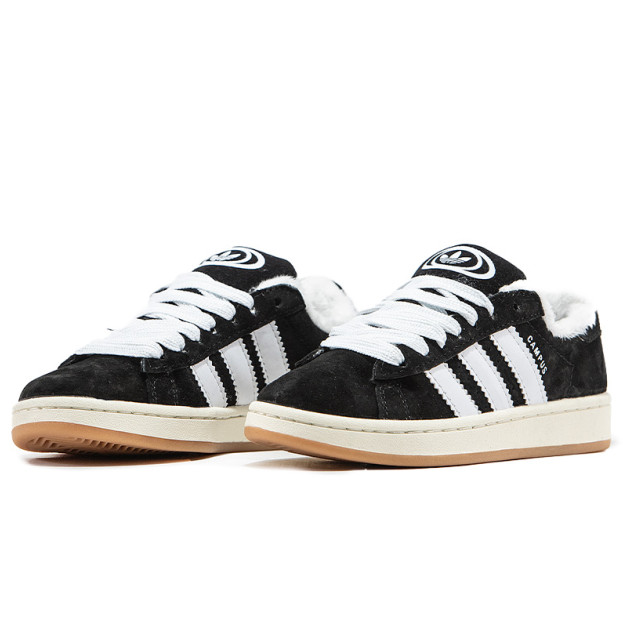 Кросівки Adidas Campus Black White Winter З ХУТРОМ