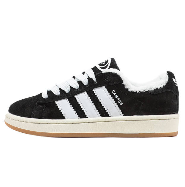 Кросівки Adidas Campus Black White Winter З ХУТРОМ