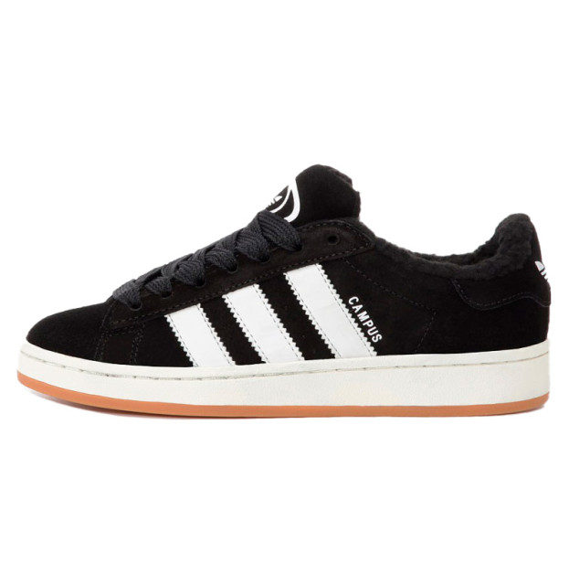 Кросівки Adidas Campus Black White Winter 2 З ХУТРОМ