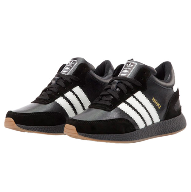 Кросівки Adidas Iniki Black White Winter З ХУТРОМ
