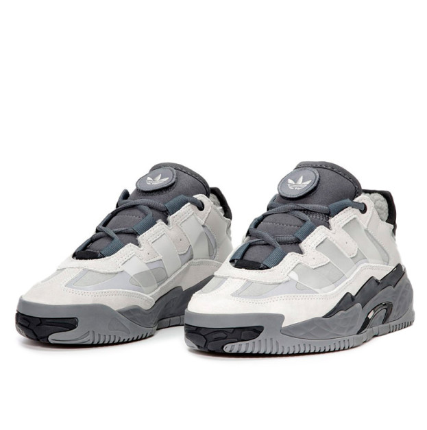 Кроссовки Adidas Niteball White Grey Winter С МЕХОМ