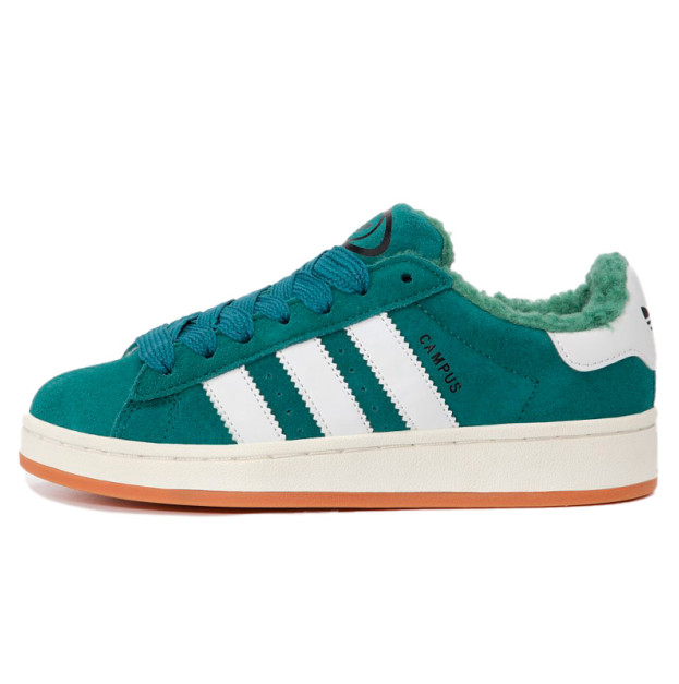 Sneakers Adidas Campus Green White Winter With FUR