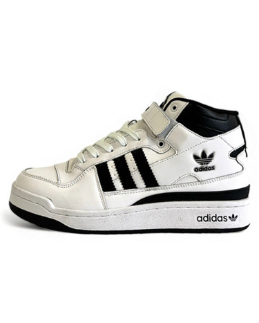 Кросівки Adidas Forum High White Black З ХУТРОМ