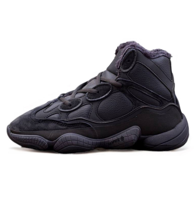 Кроссовки Adidas Yeezy Boost 500 High Black Winter С МЕХОМ
