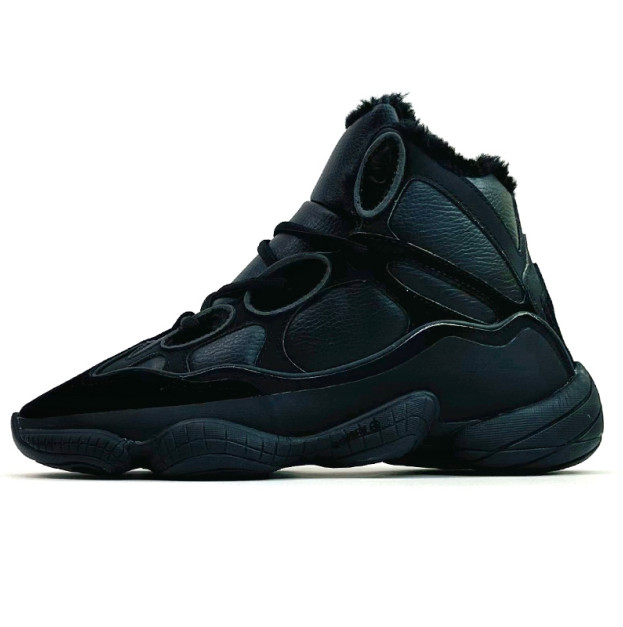 Кроссовки Adidas Yeezy Boost 500 High Black Winter С МЕХОМ