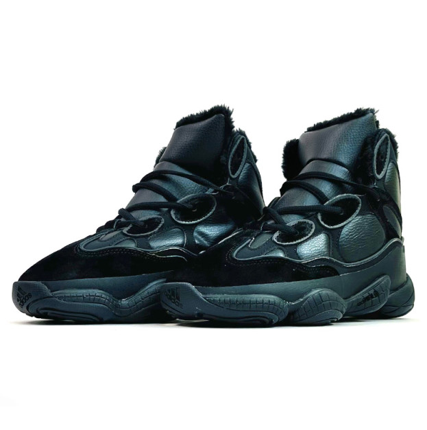 Кроссовки Adidas Yeezy Boost 500 High Black Winter С МЕХОМ