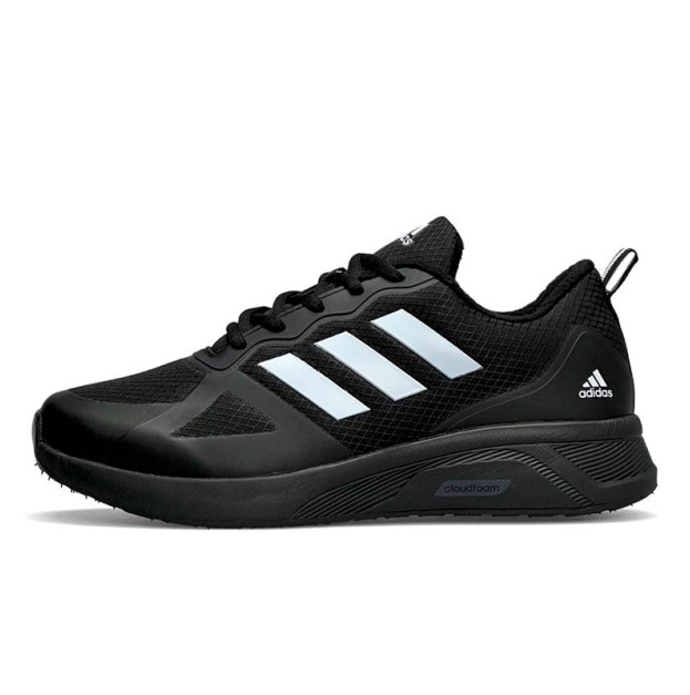Adidas Cloudfoam Termo Black White с Флисом